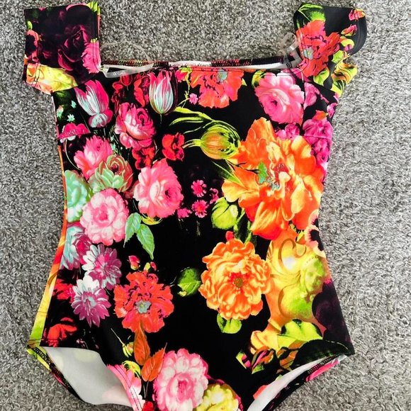 Floral Bodysuit Off Shoulder - Picture 2 of 4